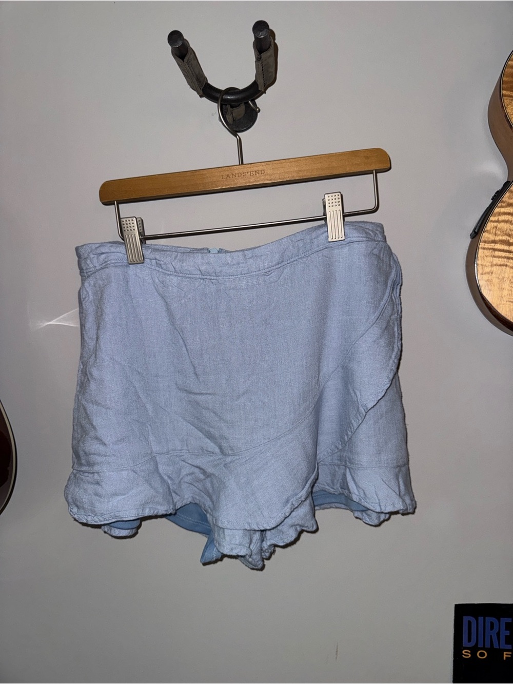 Altar'd State Pale Blue Linen-Blend Shorts Skort